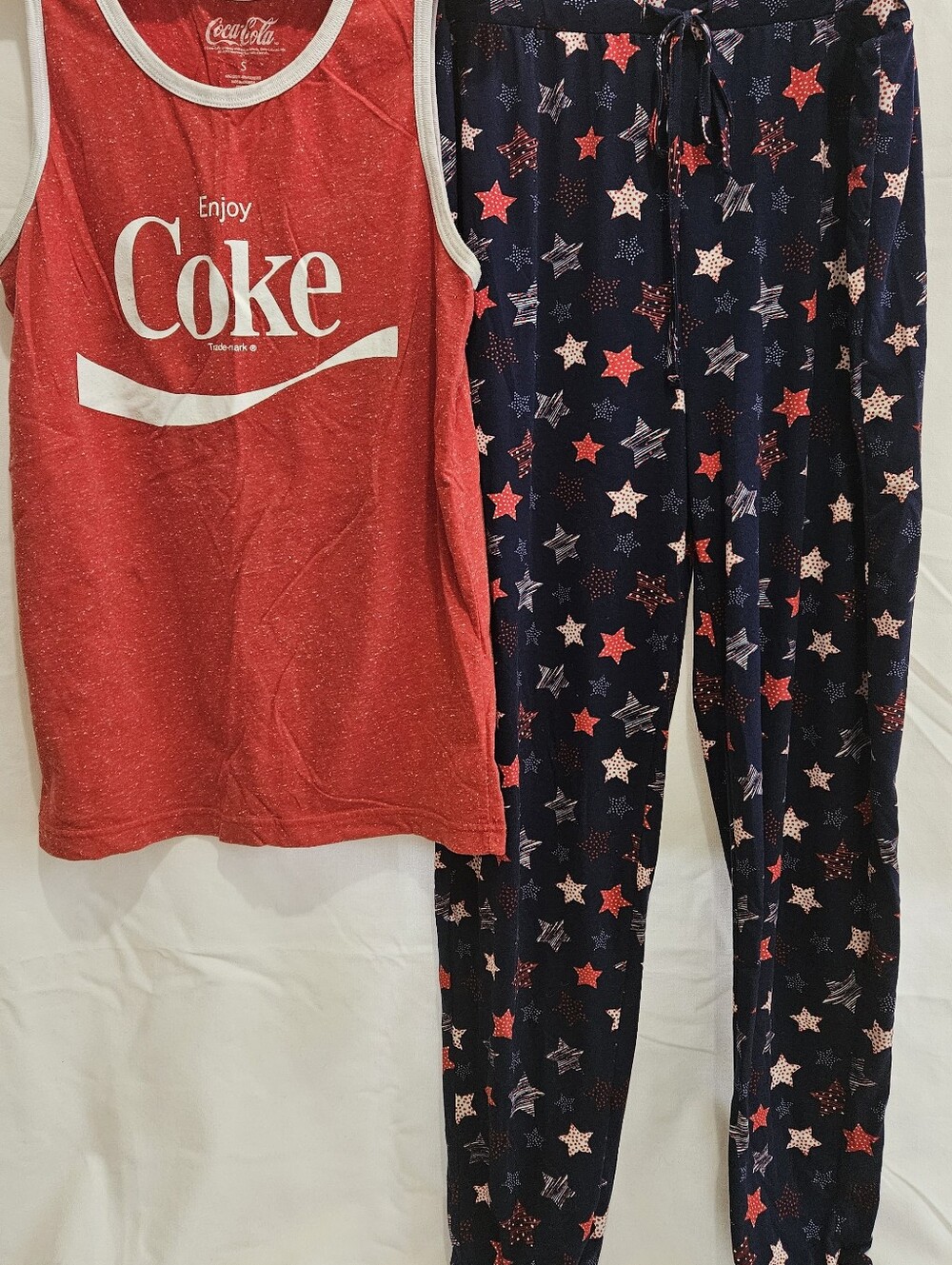 Coca Cola Red Tank Top with Navy Star Pajama Pants